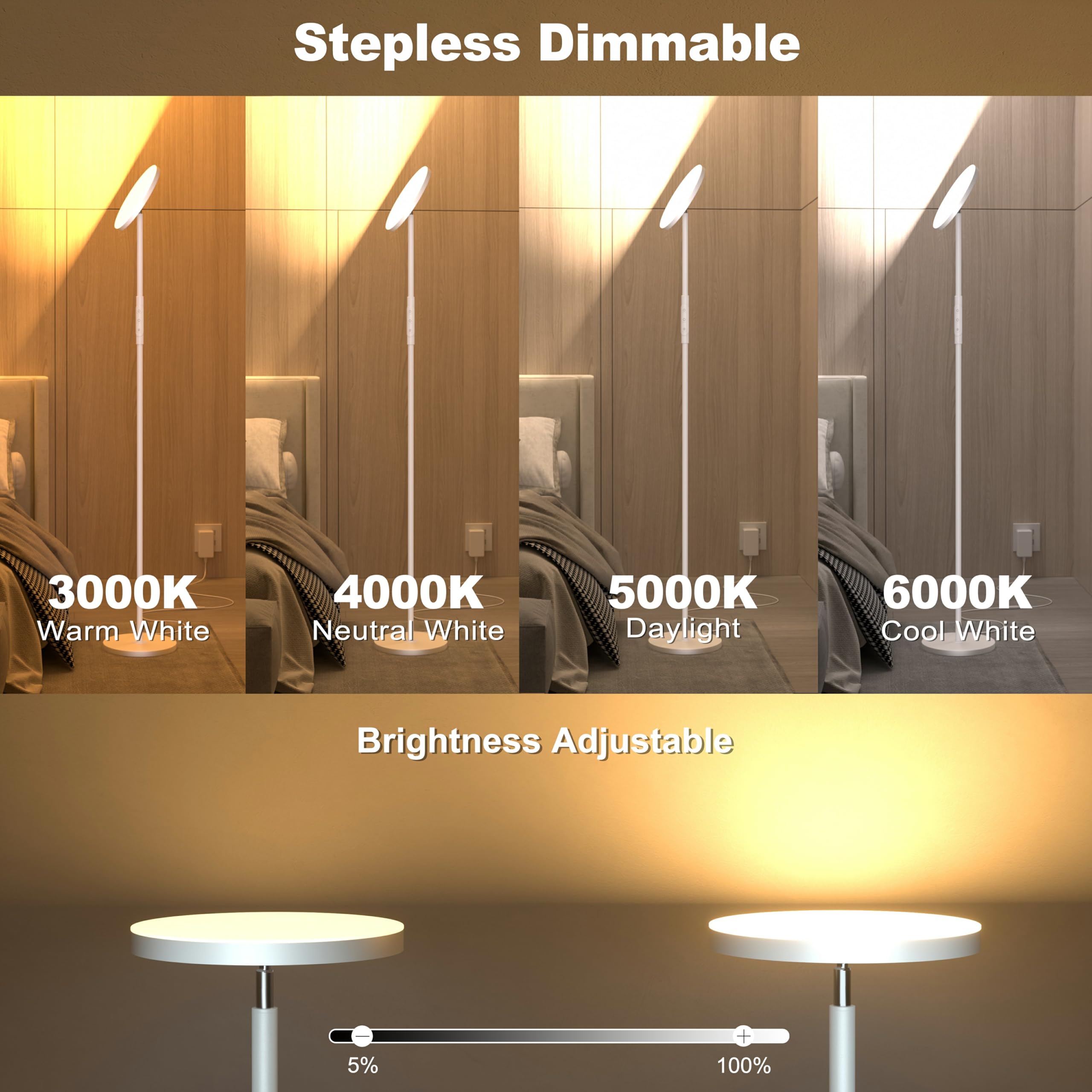 Amazon.co.jp : LEDフロアランプ、3600LM 明るいスタンディングランプ